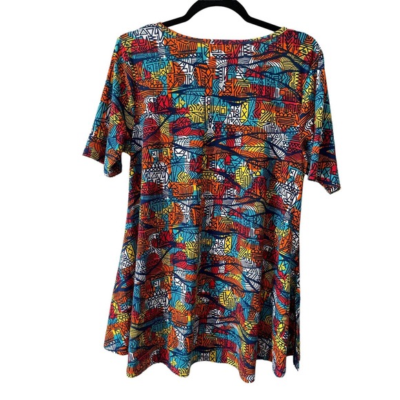 Lularoe Womens Top Sz Small Red Geo-Print Tunic - Picture 5 of 6